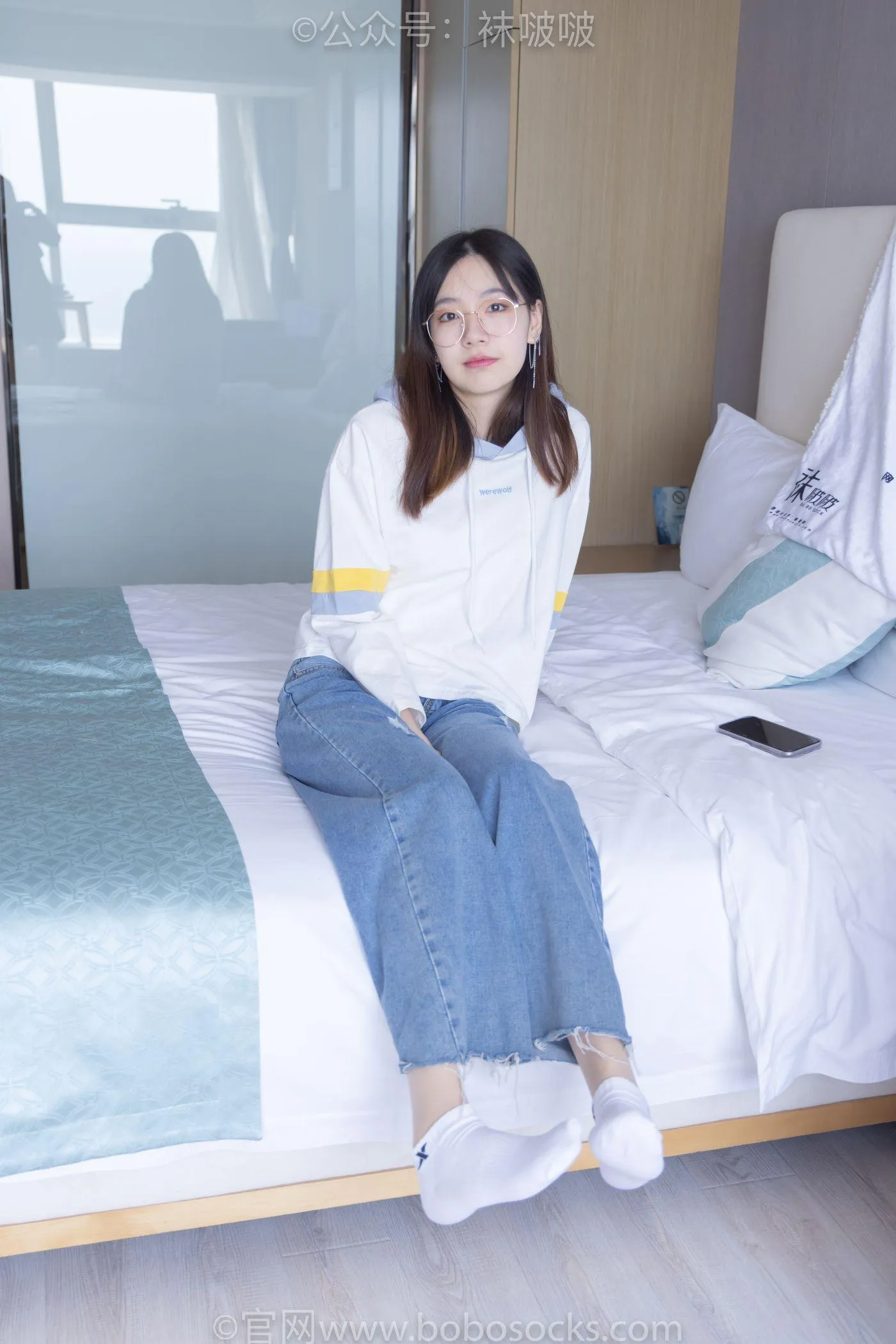 [BoBoSocks袜啵啵]NO.080 小甜豆-帆布鞋、白棉袜、肉丝（花絮版） [140P]插图8